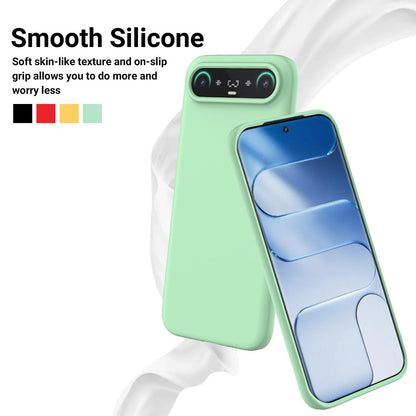 For Tecno Camon Slim 4G Solid Color Liquid Silicone Dropproof Full Coverage Phone Case - Green - EDA005100743D