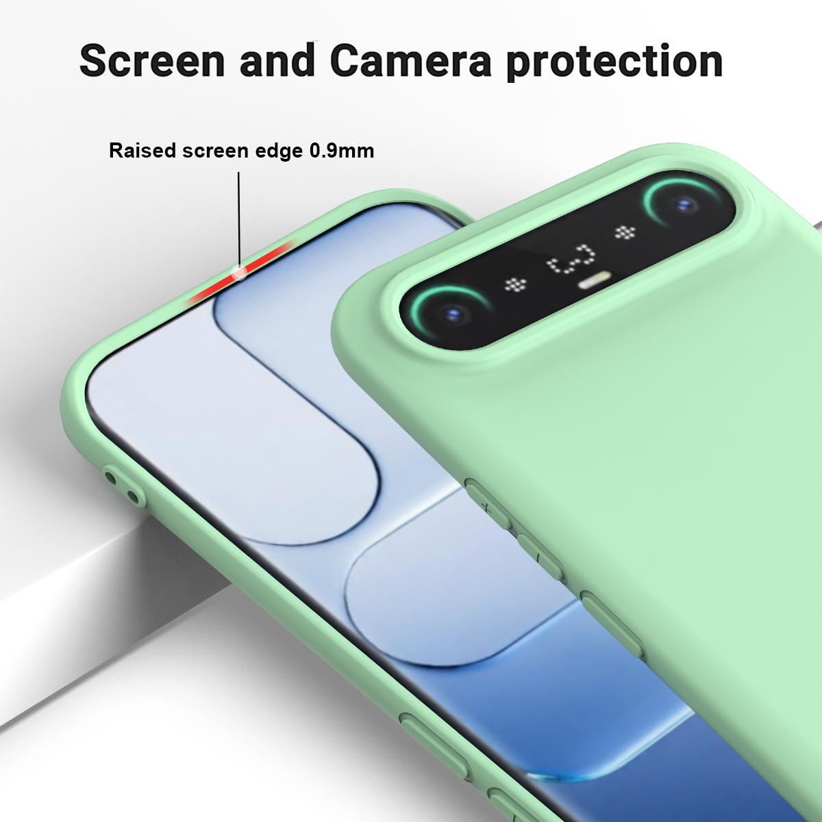 For Tecno Camon Slim 4G Solid Color Liquid Silicone Dropproof Full Coverage Phone Case - Green - EDA005100743D