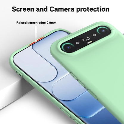 For Tecno Camon Slim 4G Solid Color Liquid Silicone Dropproof Full Coverage Phone Case - Green - EDA005100743D