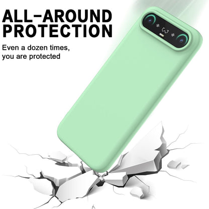 For Tecno Camon Slim 4G Solid Color Liquid Silicone Dropproof Full Coverage Phone Case - Green - EDA005100743D