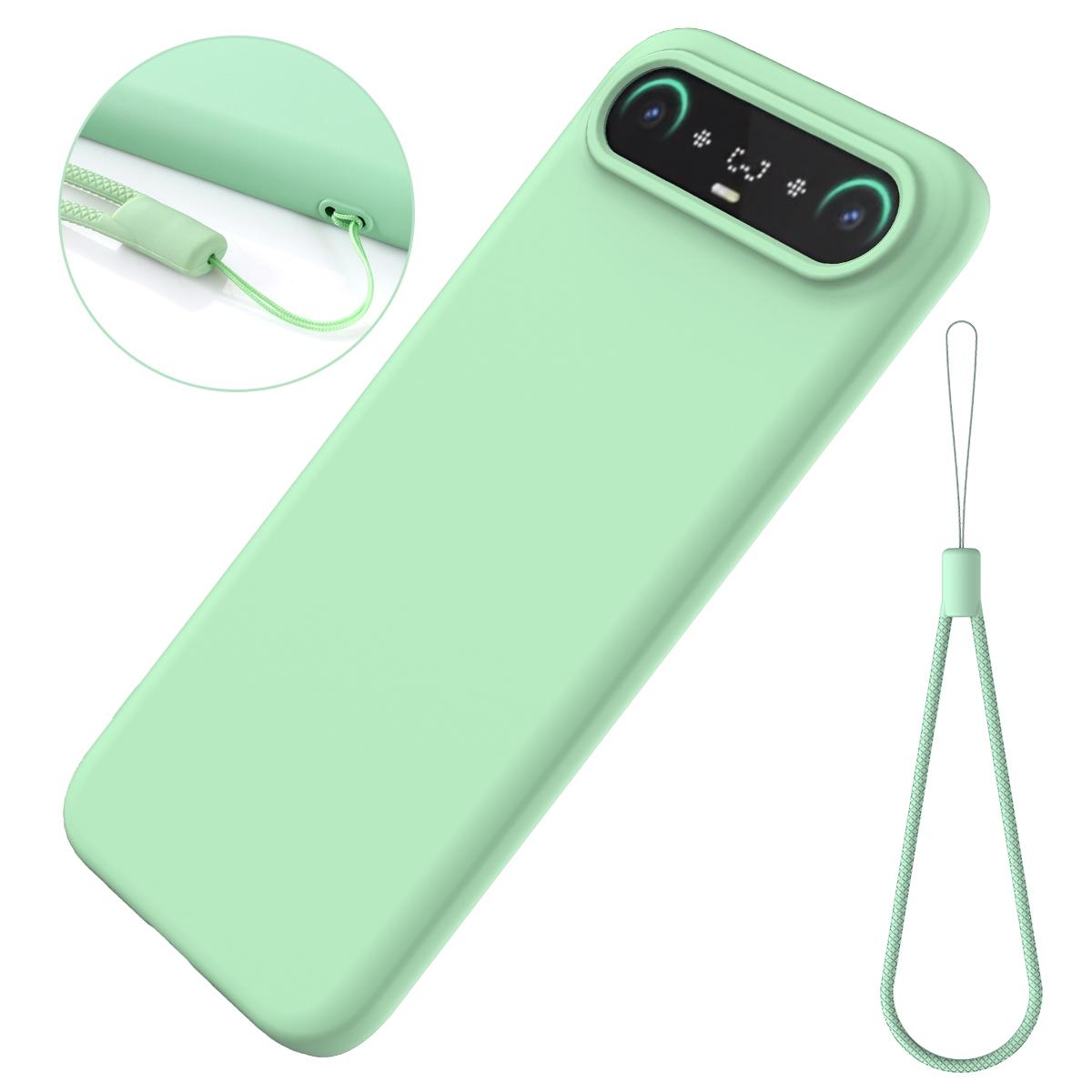 For Tecno Camon Slim 4G Solid Color Liquid Silicone Dropproof Full Coverage Phone Case - Green - EDA005100743D