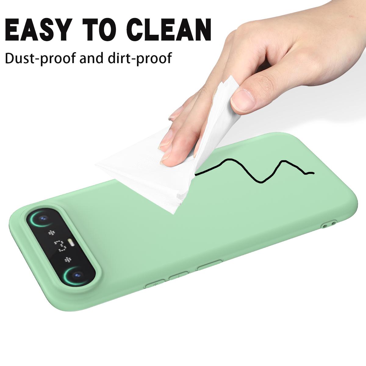 For Tecno Camon Slim 4G Solid Color Liquid Silicone Dropproof Full Coverage Phone Case - Green - EDA005100743D