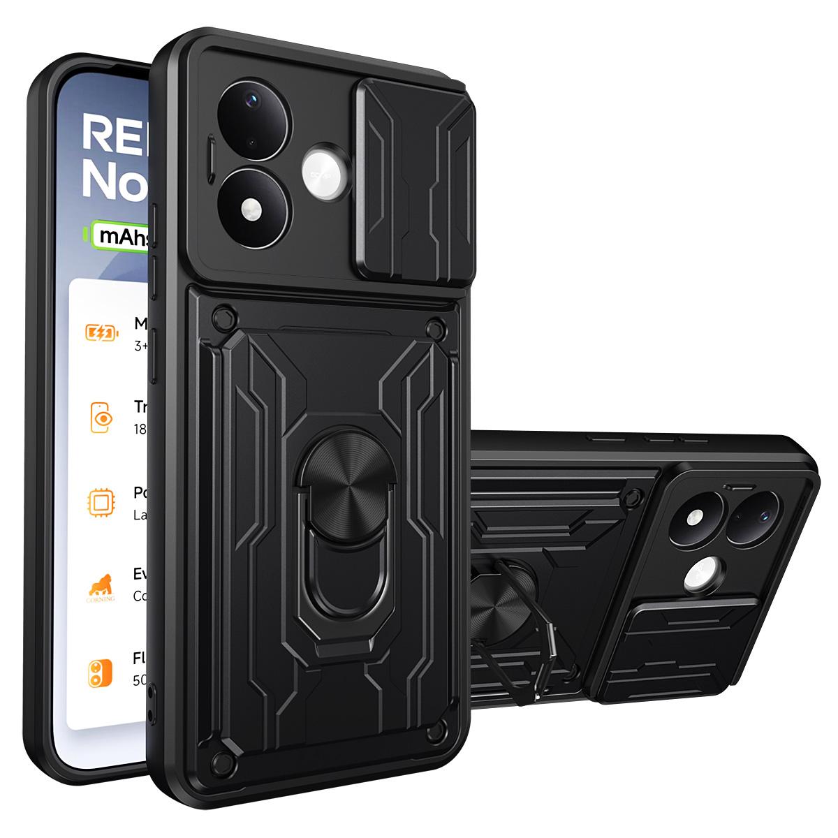 For Redmi Note 17 Pro 5G Global 163.5mm Sliding Camshield TPU+PC Phone Case with Card Slot - Black - EDA005144716B