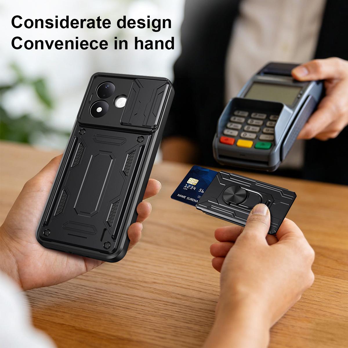 For Redmi Note 17 Pro 5G Global 163.5mm Sliding Camshield TPU+PC Phone Case with Card Slot - Black - EDA005144716B