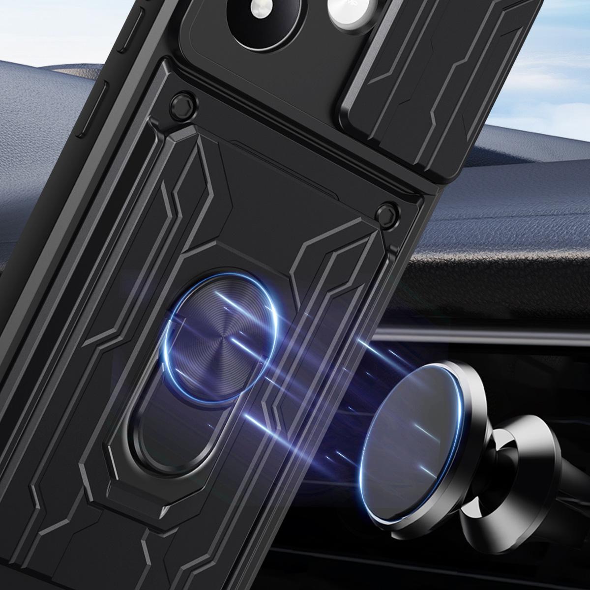 For Redmi Note 17 Pro 5G Global 163.5mm Sliding Camshield TPU+PC Phone Case with Card Slot - Black - EDA005144716B