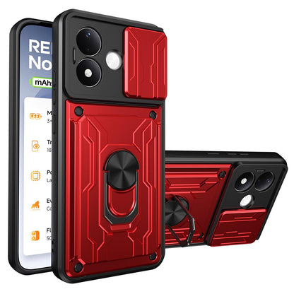 For Redmi Note 17 Pro 5G Global 163.5mm Sliding Camshield TPU+PC Phone Case with Card Slot - Red - EDA005144716C