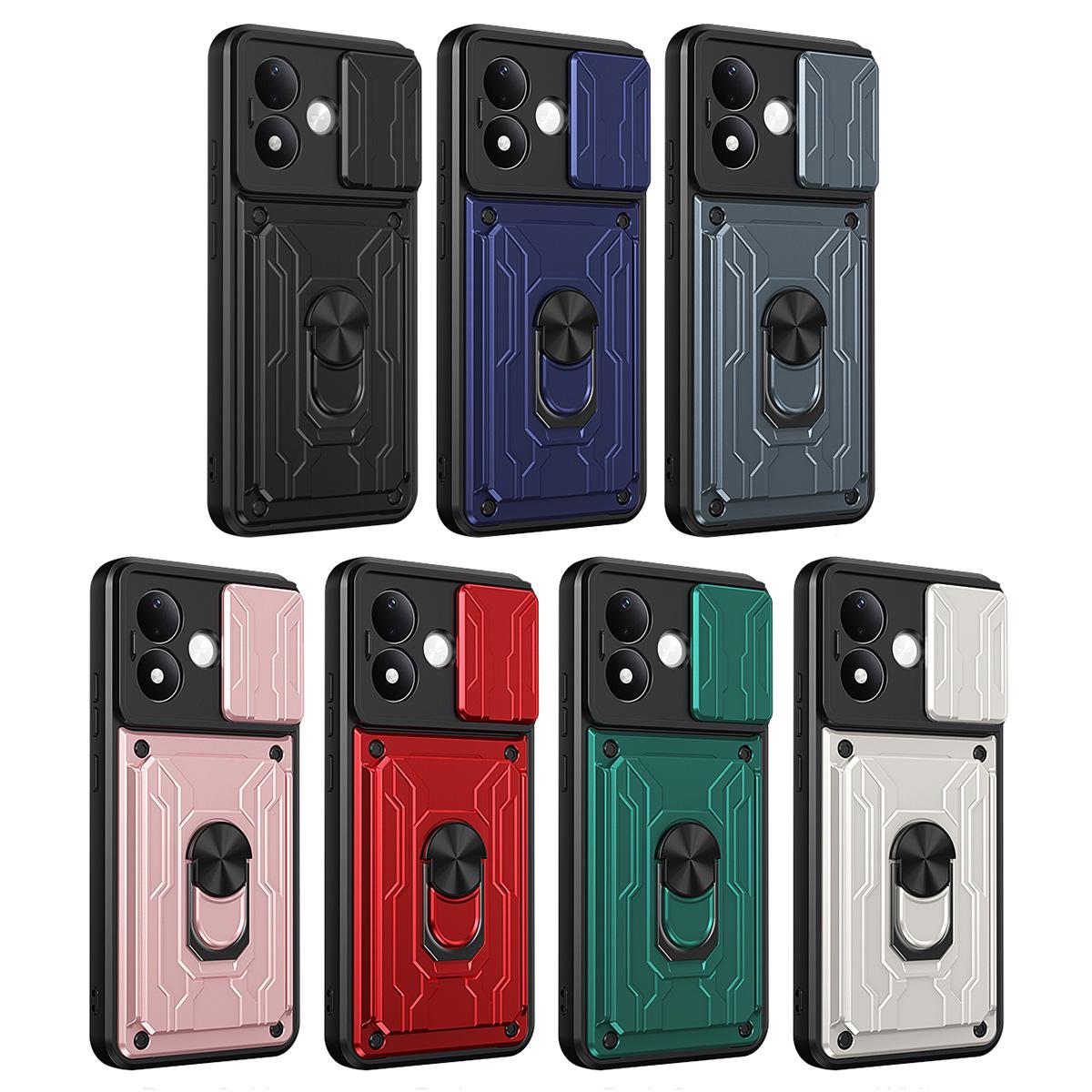For Redmi Note 17 Pro 5G Global 163.5mm Sliding Camshield TPU+PC Phone Case with Card Slot - Rose Gold - EDA005144716D