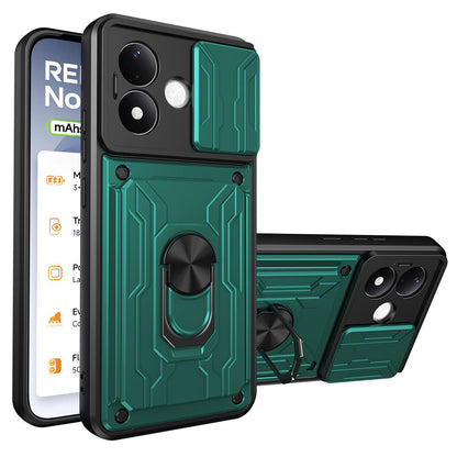 For Redmi Note 17 Pro 5G Global 163.5mm Sliding Camshield TPU+PC Phone Case with Card Slot - Dark Green - EDA005144716E