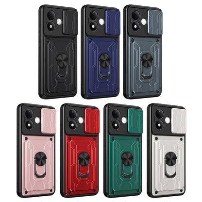 For Redmi Note 17 Pro 5G Global 163.5mm Sliding Camshield TPU+PC Phone Case with Card Slot - Dark Green - EDA005144716E