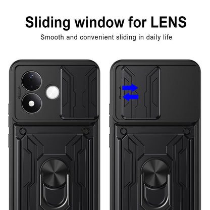 For Redmi Note 17 Pro 5G Global 163.5mm Sliding Camshield TPU+PC Phone Case with Card Slot - Dark Green - EDA005144716E