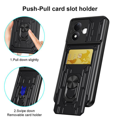 For Redmi Note 17 Pro 5G Global 163.5mm Sliding Camshield TPU+PC Phone Case with Card Slot - Dark Green - EDA005144716E