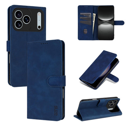For iPhone 18 Pro Max AZNS Skin Feel Calf Texture Flip Leather Phone Case(Blue)