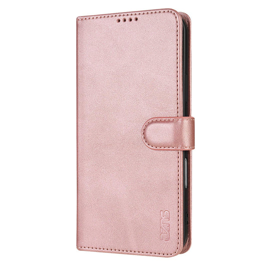 For iPhone 18 Pro Max AZNS Skin Feel Calf Texture Flip Leather Phone Case(Rose Gold)