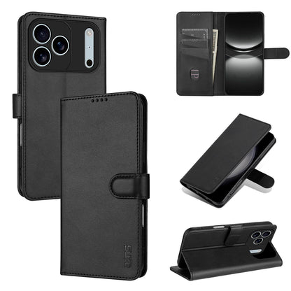For iPhone 18 Pro Max AZNS Skin Feel Calf Texture Flip Leather Phone Case(Black)