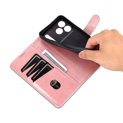 For iPhone 18 Pro AZNS Skin Feel Calf Texture Flip Leather Phone Case(Rose Gold)