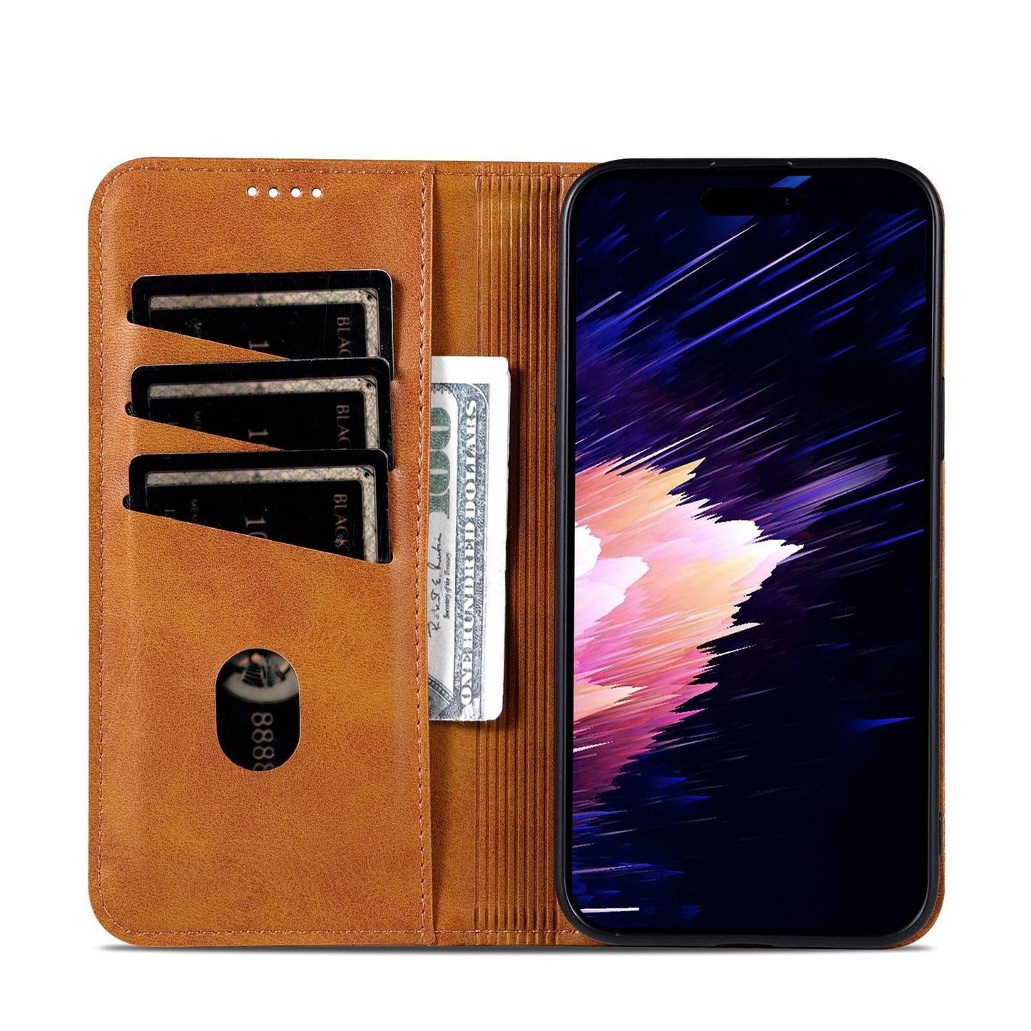 For iPhone 18 Pro Max AZNS Magnetic Calf Texture Flip Leather Phone Case(Light Brown)