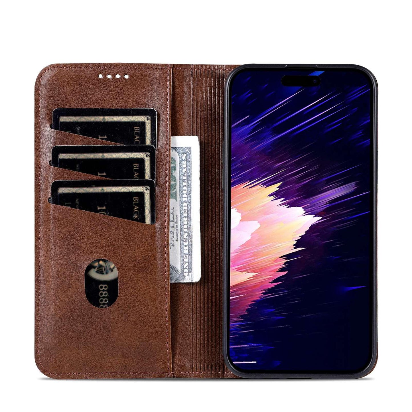 For iPhone 18 Pro Max AZNS Magnetic Calf Texture Flip Leather Phone Case(Dark Brown)