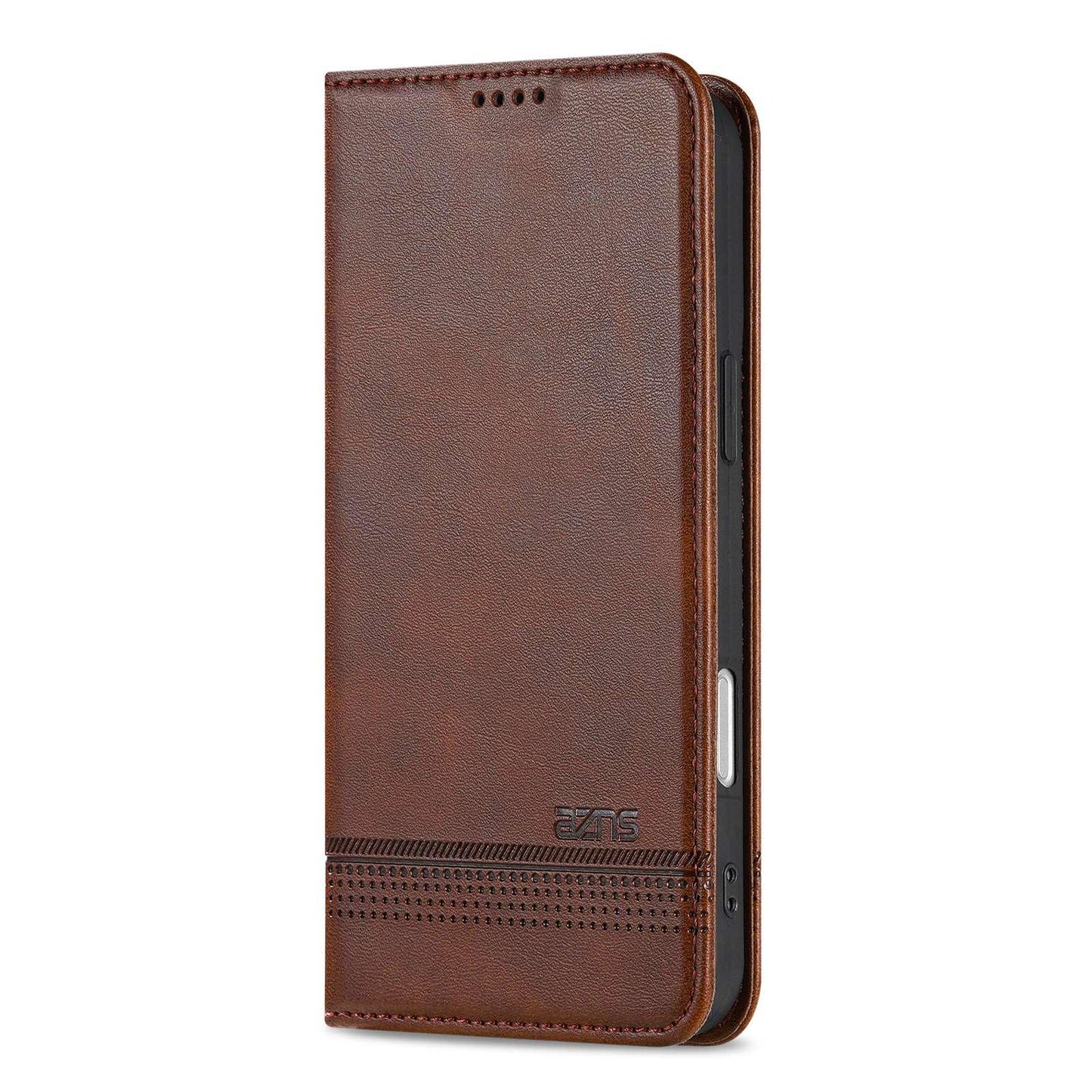 For iPhone 18 Pro AZNS Magnetic Calf Texture Flip Leather Phone Case(Dark Brown)