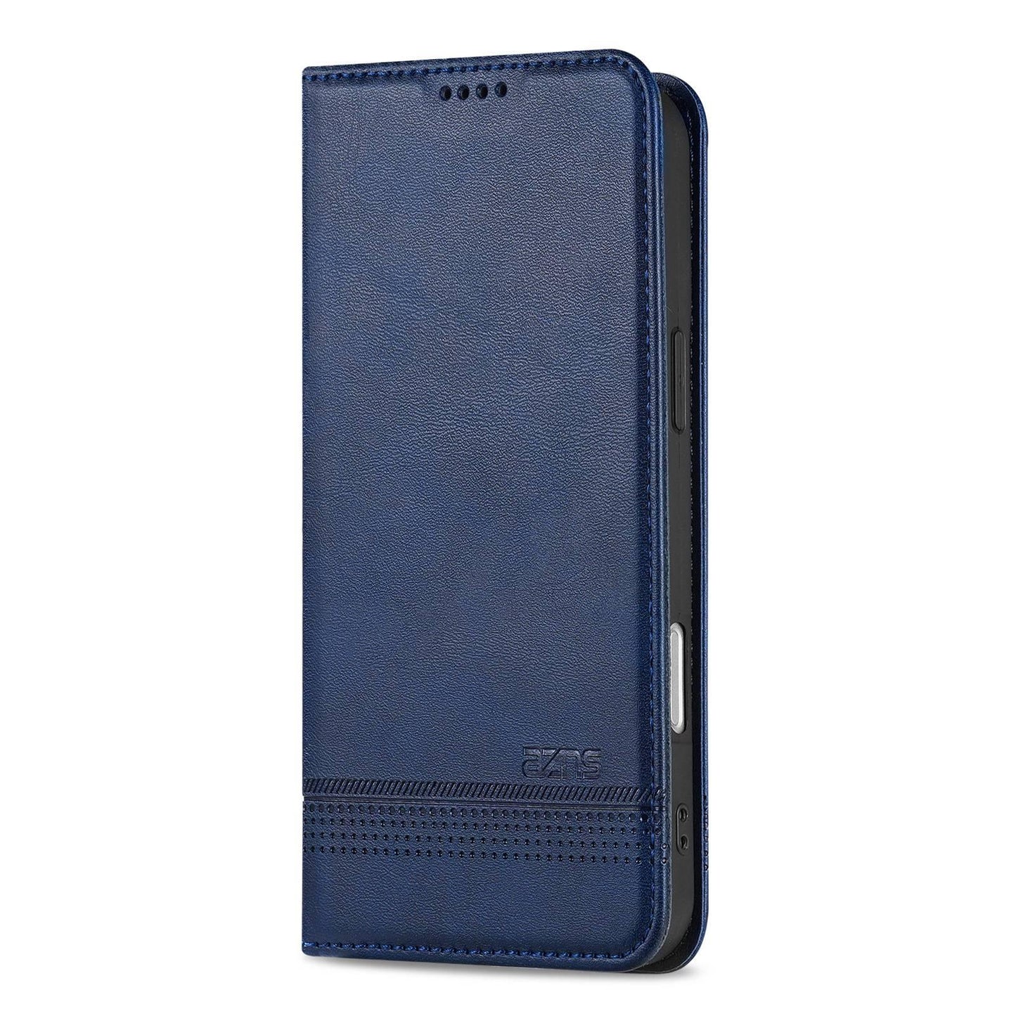 For iPhone 18 Pro AZNS Magnetic Calf Texture Flip Leather Phone Case(Dark Blue)