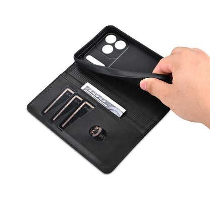 For iPhone 18 Pro AZNS Magnetic Calf Texture Flip Leather Phone Case(Black)