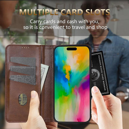 For iPhone 18 Pro AZNS Magnetic Calf Texture Flip Leather Phone Case(Black)