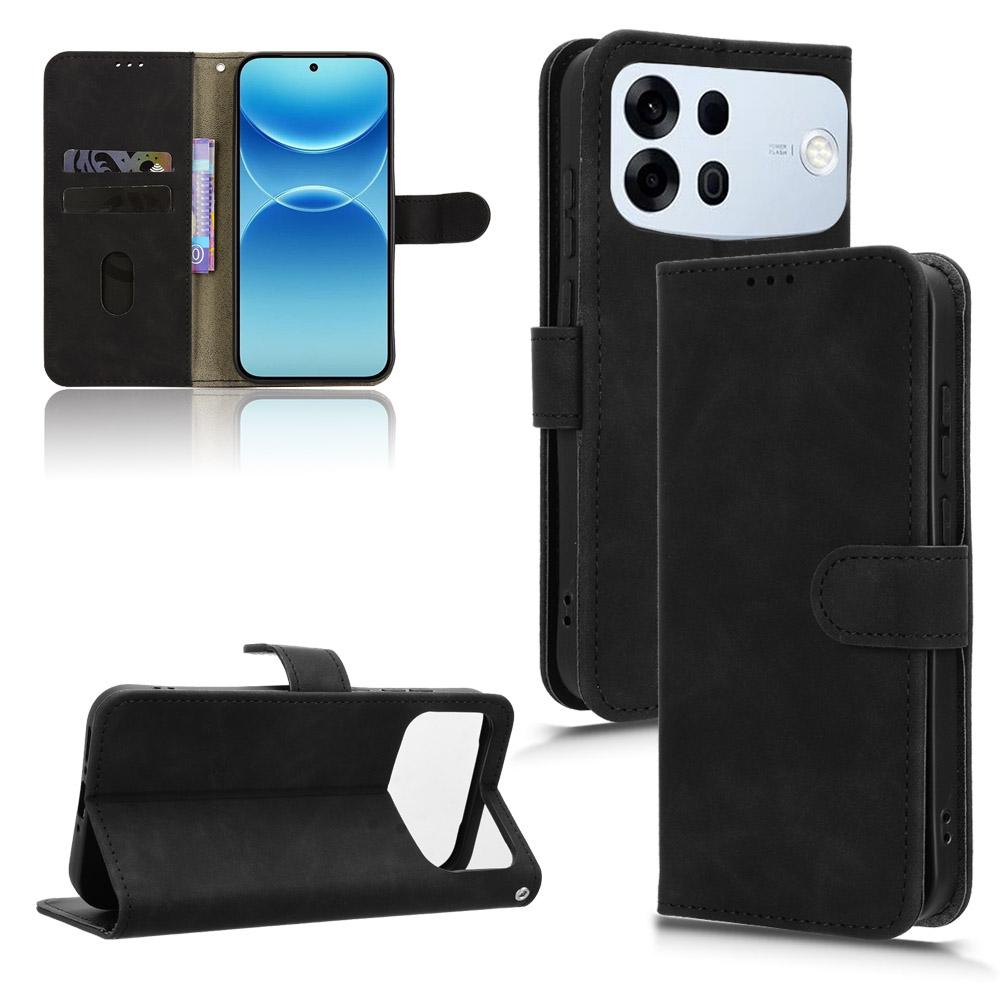 For OPPO A7 Pro Max 5G Skin Feel Magnetic Flip Leather Phone Case(Black)