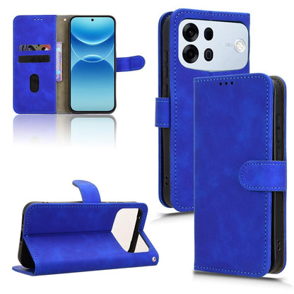 For OPPO A7 Pro Max 5G Skin Feel Magnetic Flip Leather Phone Case(Blue)