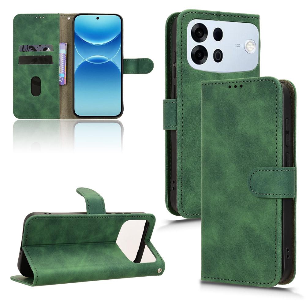 For OPPO A7 Pro Max 5G Skin Feel Magnetic Flip Leather Phone Case(Green)