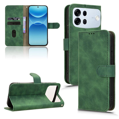 For OPPO A7 Pro Max 5G Skin Feel Magnetic Flip Leather Phone Case(Green)