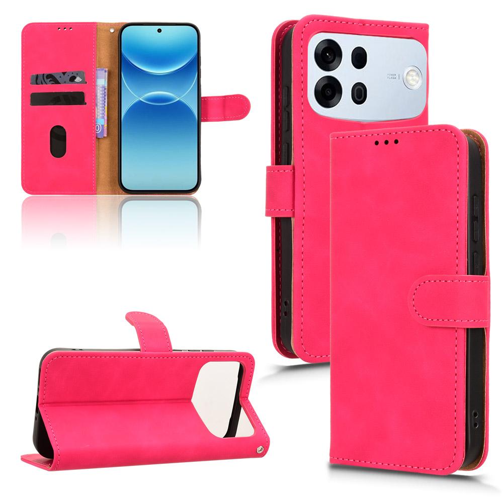 For OPPO A7 Pro Max 5G Skin Feel Magnetic Flip Leather Phone Case(Rose Red)