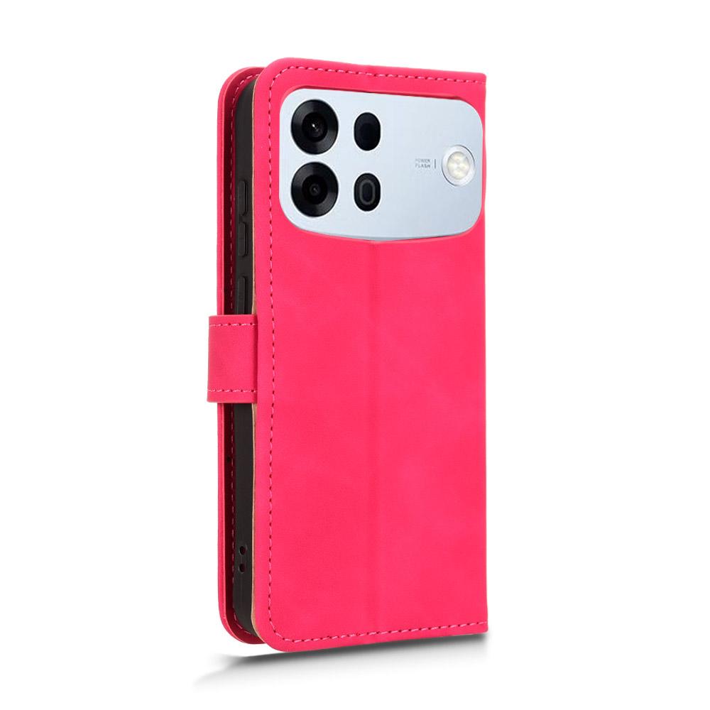 For OPPO A7 Pro Max 5G Skin Feel Magnetic Flip Leather Phone Case(Rose Red)
