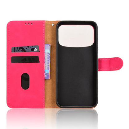 For OPPO A7 Pro Max 5G Skin Feel Magnetic Flip Leather Phone Case(Rose Red)
