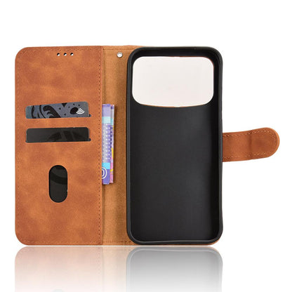 For OPPO A7 Pro Max 5G Skin Feel Magnetic Flip Leather Phone Case(Brown)