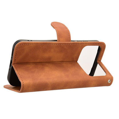 For OPPO A7 Pro Max 5G Skin Feel Magnetic Flip Leather Phone Case(Brown)