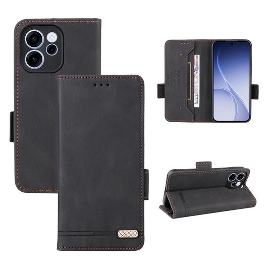 For OPPO Reno15 F 5G Magnetic Clasp Leather Phone Case - Black - EDA005209328D