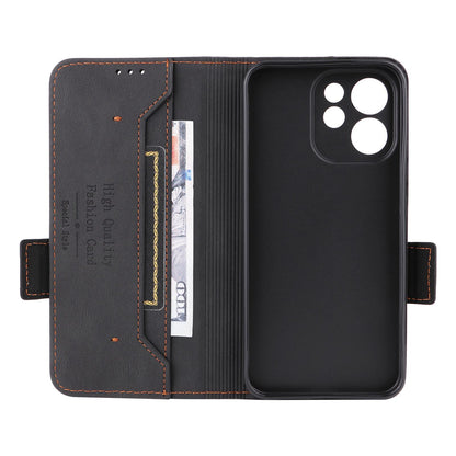For OPPO Reno15 F 5G Magnetic Clasp Leather Phone Case - Black - EDA005209328D