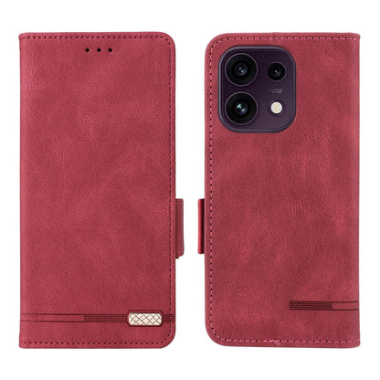 For OPPO Reno16 F 5G / Reno16 FS 5G Magnetic Clasp Leather Phone Case - Red - EDA005209329E
