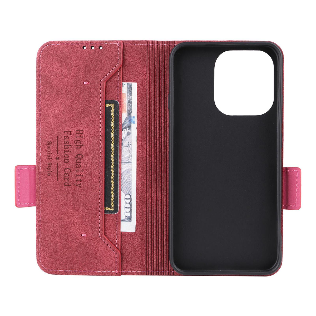 For OPPO Reno16 F 5G / Reno16 FS 5G Magnetic Clasp Leather Phone Case - Red - EDA005209329E