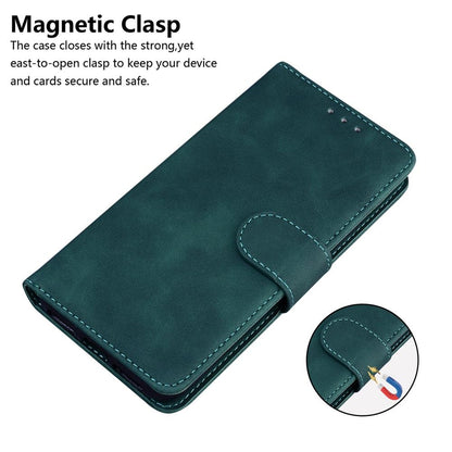 For Honor 600 Global / 600 Pro Global Skin Feel Pure Color Flip Leather Phone Case - Green - EDA005223425C
