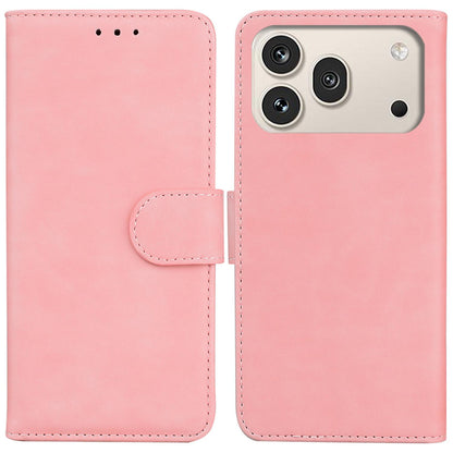 For Honor 600 Global / 600 Pro Global Skin Feel Pure Color Flip Leather Phone Case - Pink - EDA005223425D