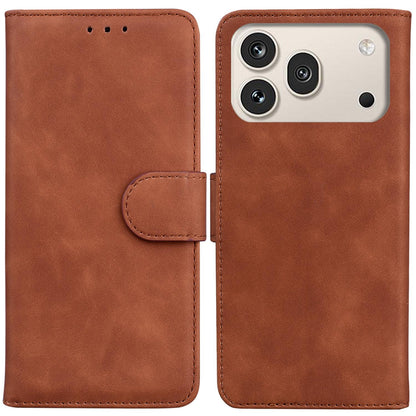 For Honor 600 Global / 600 Pro Global Skin Feel Pure Color Flip Leather Phone Case - Brown - EDA005223425E