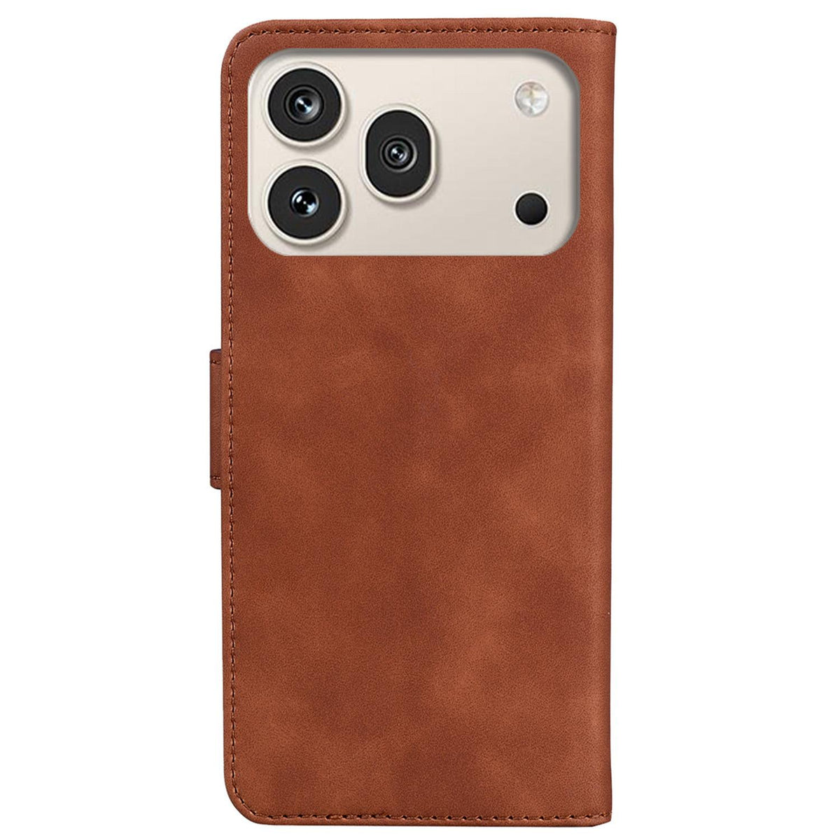 For Honor 600 Global / 600 Pro Global Skin Feel Pure Color Flip Leather Phone Case - Brown - EDA005223425E