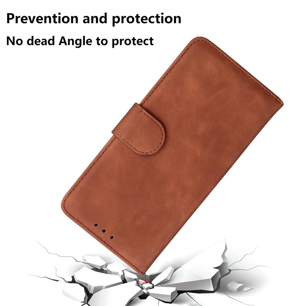For Honor 600 Global / 600 Pro Global Skin Feel Pure Color Flip Leather Phone Case - Brown - EDA005223425E