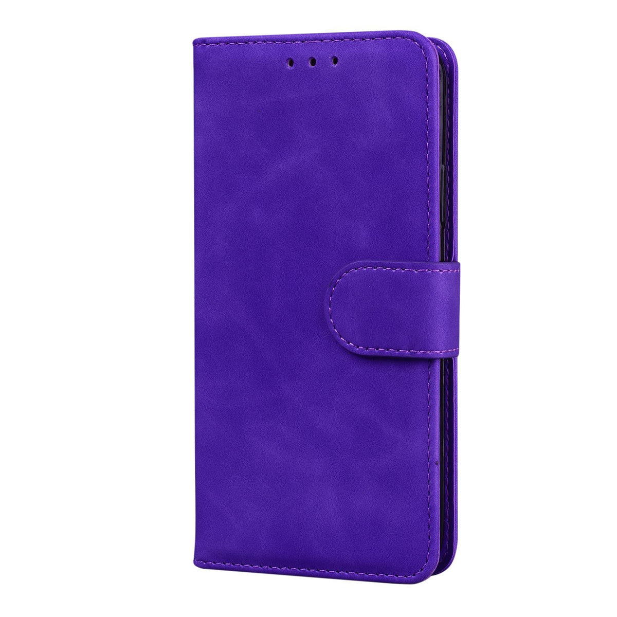 For Honor 600 Smart 5G Skin Feel Pure Color Flip Leather Phone Case - Purple - EDA005223427A