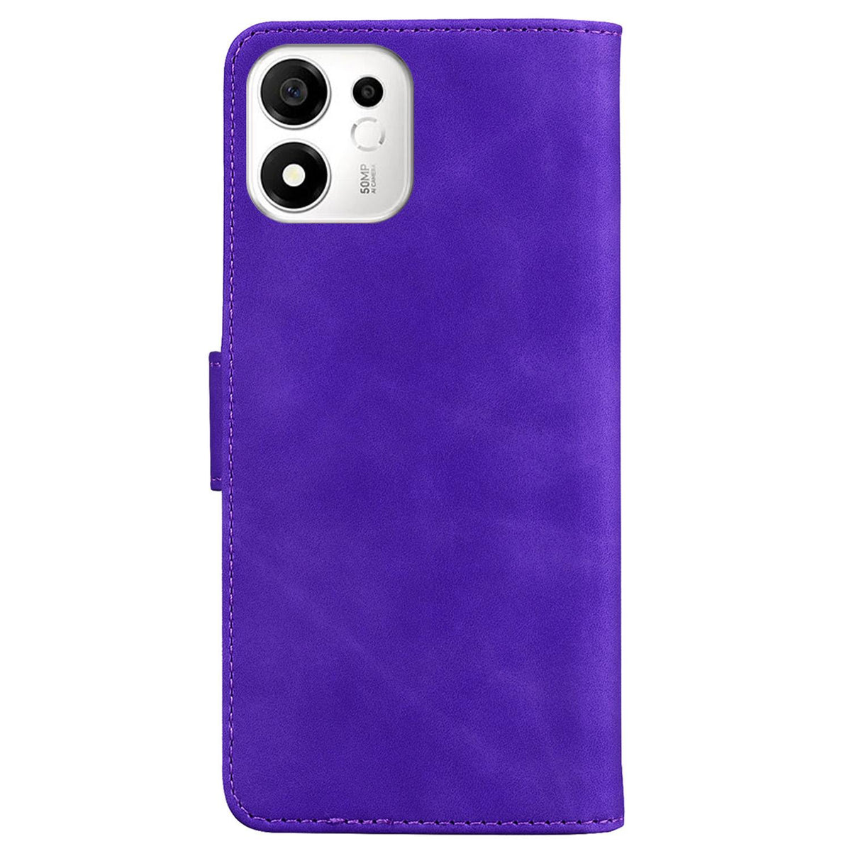 For Honor 600 Smart 5G Skin Feel Pure Color Flip Leather Phone Case - Purple - EDA005223427A
