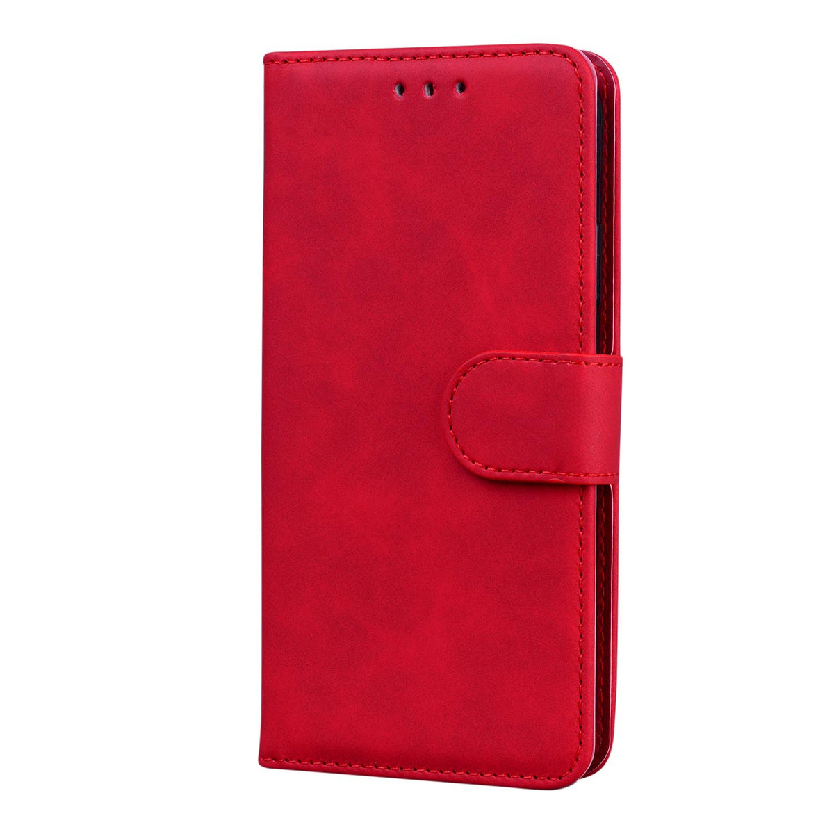 For Honor 600 Smart 5G Skin Feel Pure Color Flip Leather Phone Case - Red - EDA005223427B
