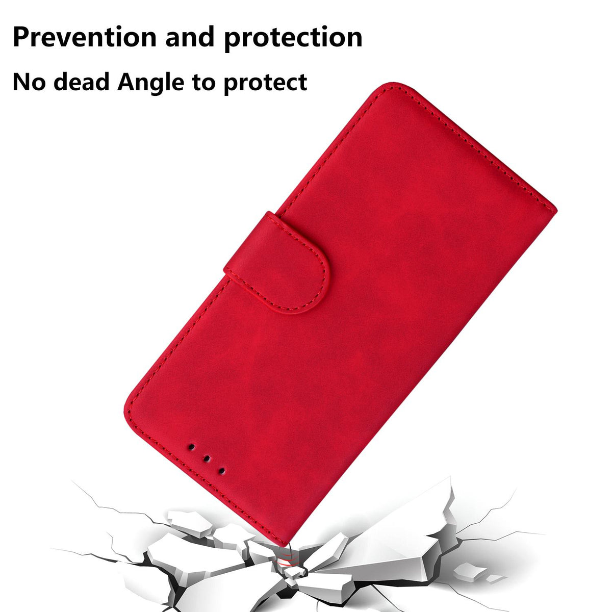 For Honor 600 Smart 5G Skin Feel Pure Color Flip Leather Phone Case - Red - EDA005223427B
