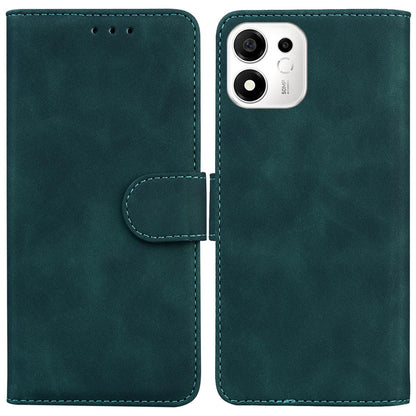 For Honor 600 Smart 5G Skin Feel Pure Color Flip Leather Phone Case - Green - EDA005223427C