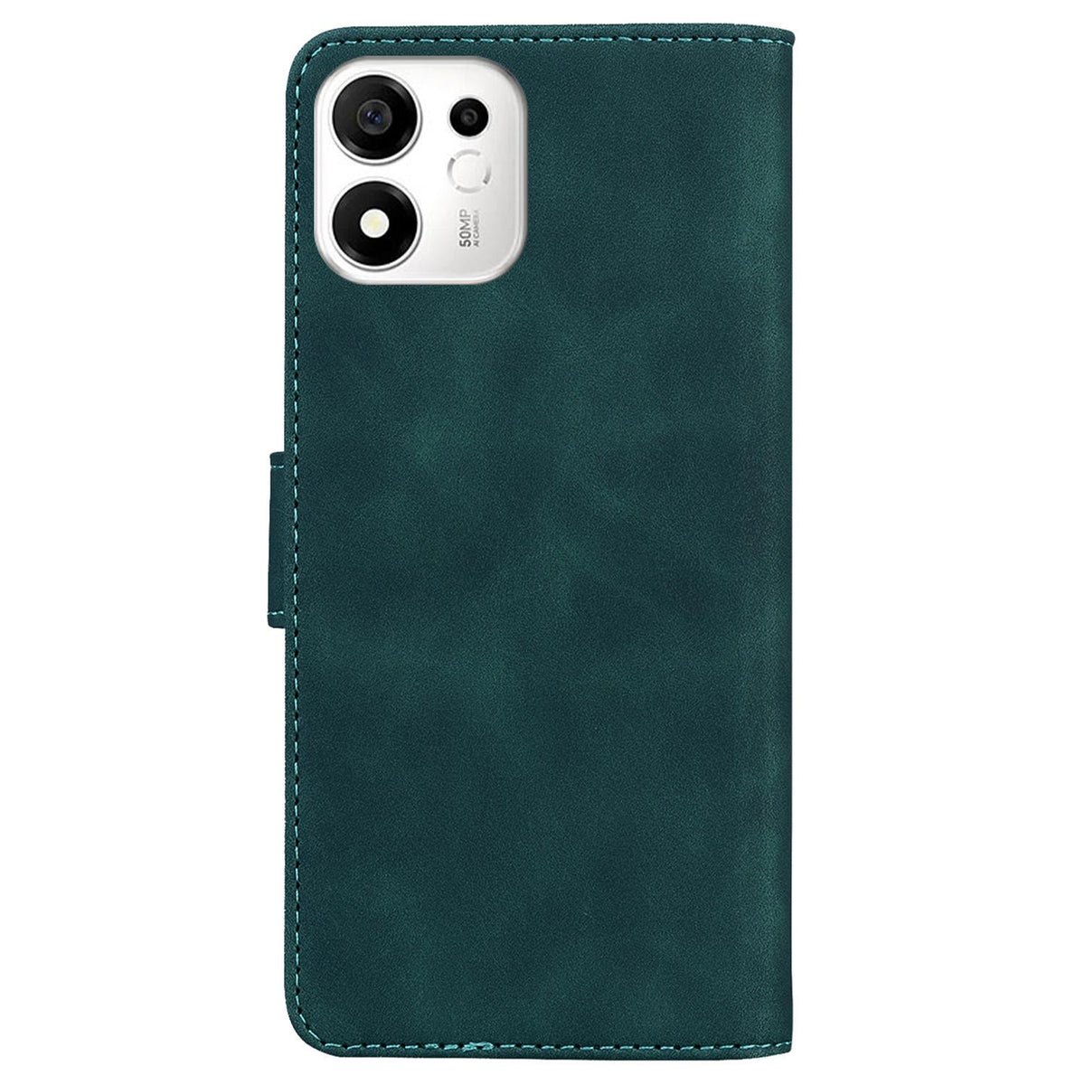 For Honor 600 Smart 5G Skin Feel Pure Color Flip Leather Phone Case - Green - EDA005223427C