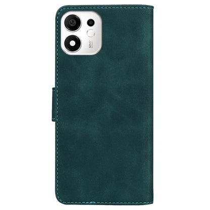 For Honor 600 Smart 5G Skin Feel Pure Color Flip Leather Phone Case - Green - EDA005223427C